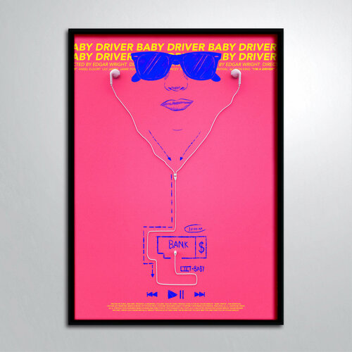 Постер в раме/Малыш на драйве Наушники Baby Driver