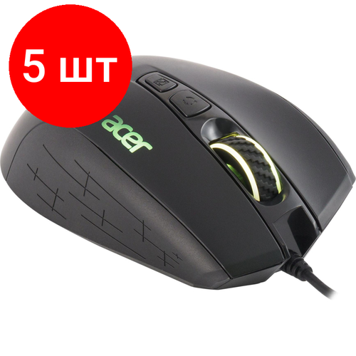 Комплект 5 штук, Мышь компьютерная Acer OMW124 черный оптическая 6400dpi/8but (ZL. MCEEE.00Y) комплект 2 штук мышь компьютерная acer omw190 черный оптическая 6400dpi 6but zl mceee 00t