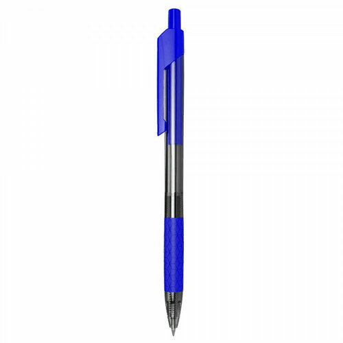 Ручка шариковая прозрачный корпус Deli Arrow 0,7мм, синий, арт. EQ0193. Количество в наборе 12 шт.