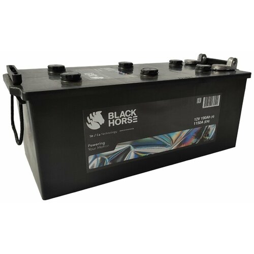 Аккумулятор автомобильный Black Horse 190 А/ч 1150 А обр. пол. (4) болт Росс. авто (513х223х223) BH190.4B
