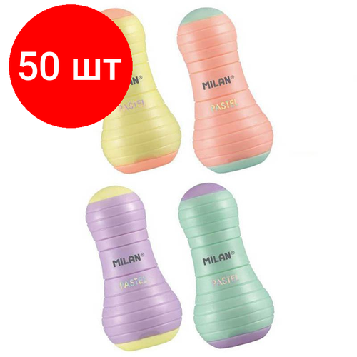 Комплект 50 штук, Ластик-точилка SWAY PASTEL 4723112 ластик точилка milan sway pastel 30х30х61мм разные виды 12шт 4723112