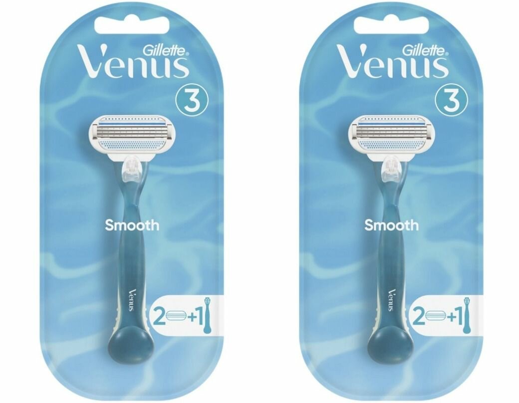 Gillette Станок для бритья + 2 кассеты, Venus, 2 уп