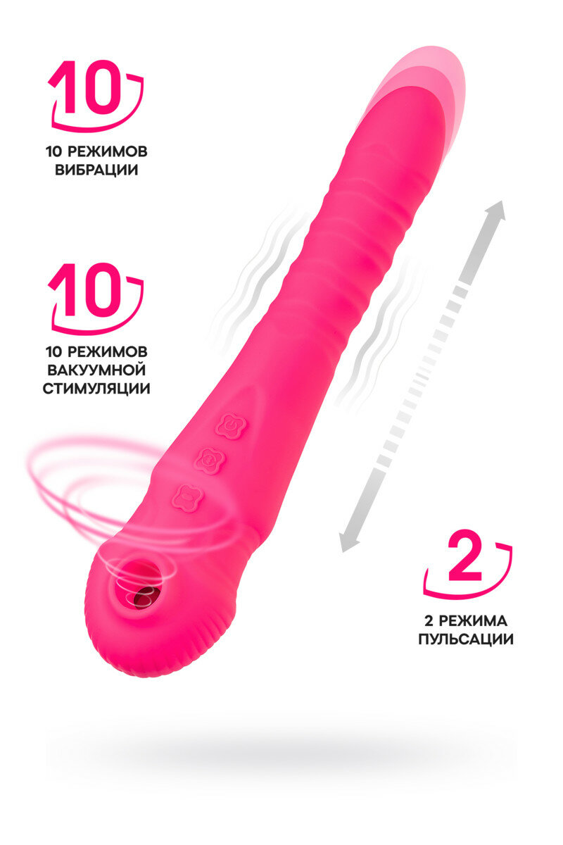 Вибратор с поступательными движениями и вакуумной стимуляцией JOS Cotox Toyfa, розовый