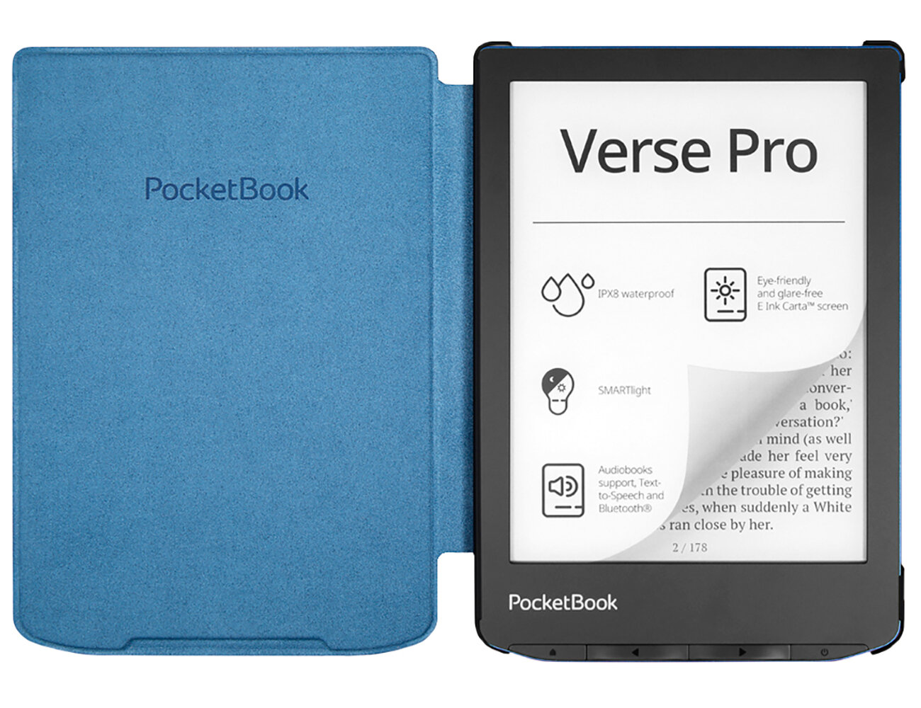 Электронная книга PocketBook 629 Verse серый с обложкой Blue