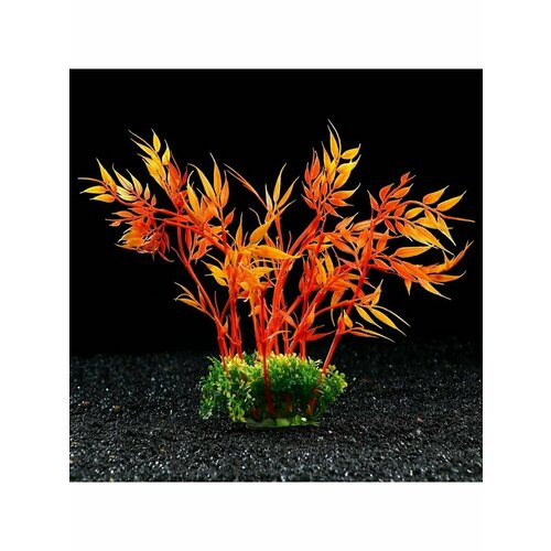 Растение искусственное аквариумное, 22 см оранжевое