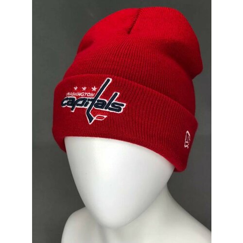 Шапка бини  Шапка мужская фанатская женская детская зимняя Washington Capitals красная, размер универсальный, зеленый, черный