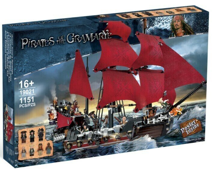 Конструктор Пираты Карибского моря 19021 / 180047 / 18015 Корабль "Месть Королевы Анны", 1151 дет.
