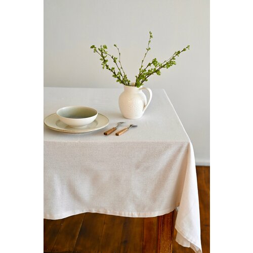 Скатерть СУНДУК льняная натуральный оттенок бежевая 120 см x 150 см 1750₽