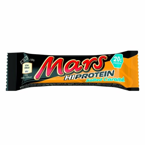 Протеиновый батончик Mars Salted Caramel High Protein со вкусом соленой карамели (Великобритания), 59 г mars hi protein 875 г chocolate caramel шоколад карамель