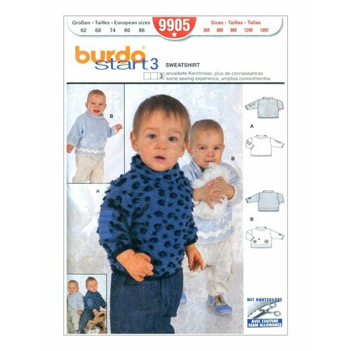 Выкройка Burda 9905 Свитер выкройка burda 6494