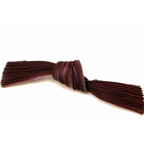 Лента шелковая Шибори ширина 12см цвет 077 коричневый 20см 368₽