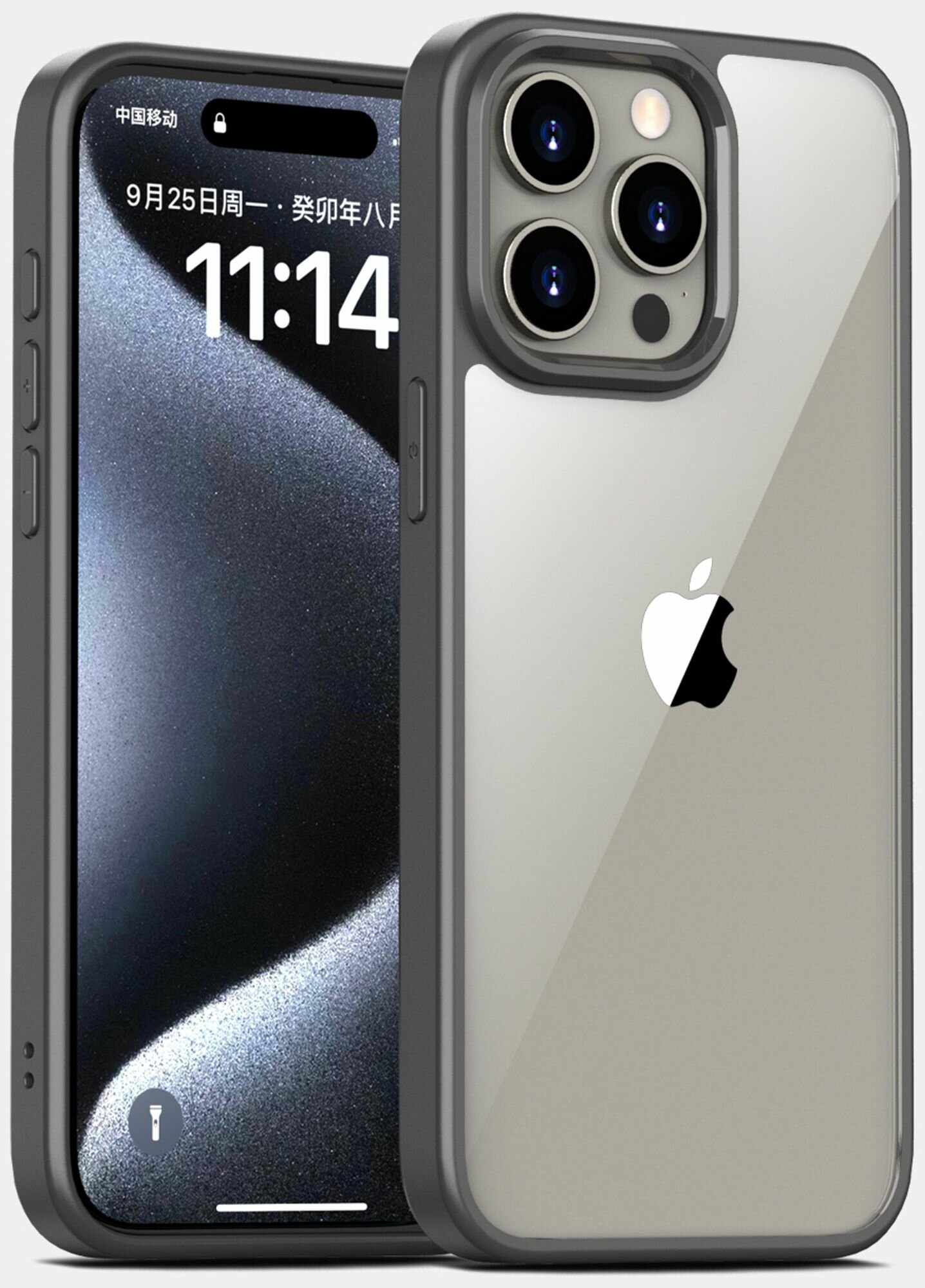 Прозрачный чехол для Apple IPhone 15 Pro MAX / Айфон 15 Про Макс с силиконовым кантом Crystal Case (Фиолетовый)