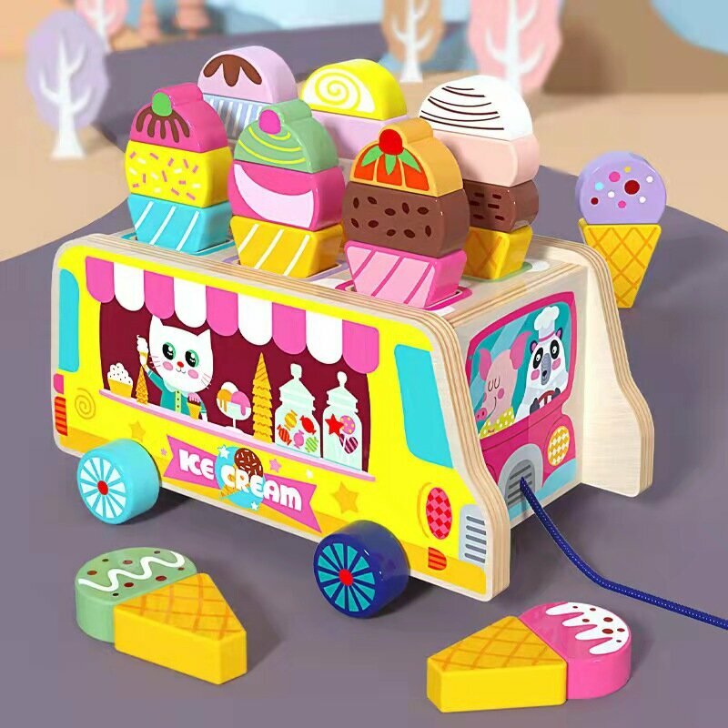 Деревянный фургончик с мороженым Getka Toys
