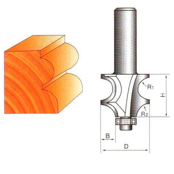 Фреза Globus 2025 R8/10 кромочная фигурная