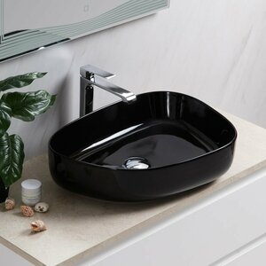 Раковина накладная керамическая 550x400x140мм BelBagno BB1435-NERO