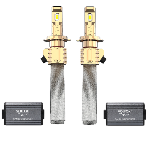 Комплект светодиодных ламп VOLFOX, DIAMOND PRO LED H3 с обманкой и лентой охлаждения, цвет белый