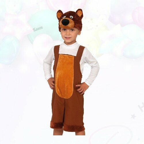 Карнавальный новогодний костюм бурого Медведя для мальчика костюм бурого медведя 11715 48 50