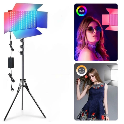 Видео Свет Led pro800 RGB , Разноцветный кольцевая светодиодная лампа mj26 см rgb led с цветными режимами с держателем для телефона со штативом 210 см