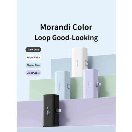 Внешний аккумулятор Anker 621 Built-in Lightning Connector 12W 5000mah складная вилка для быстрой зарядки - White 800000₽