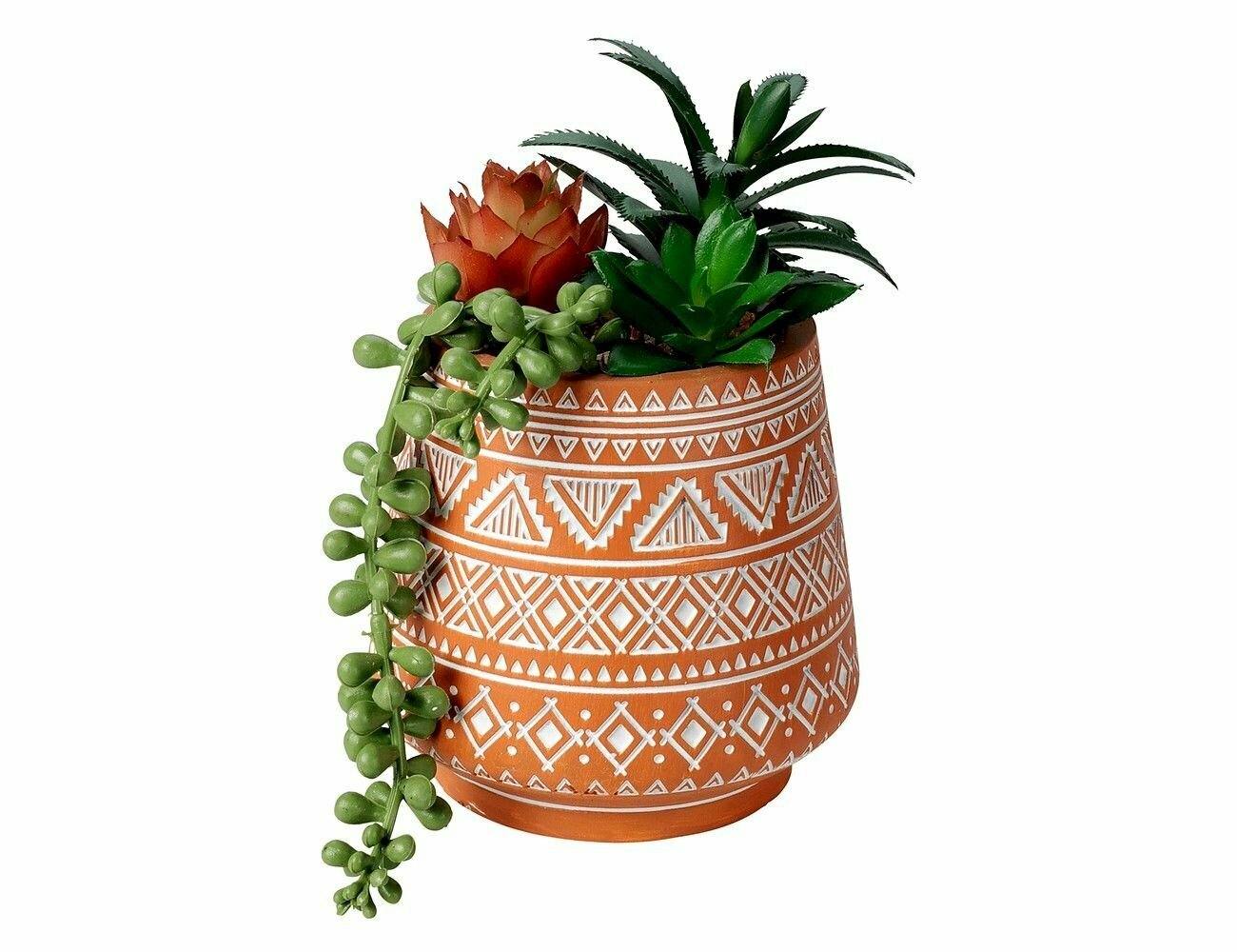 фото Искусственное растение в керамическом горшке меандр, 15х10 см, Koopman International HZ1954260-1