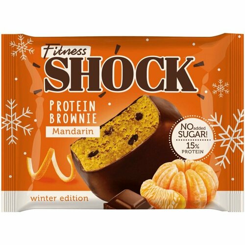 фото Изделие кондитерское fitnesshock мандариновый брауни глазированное, 50г