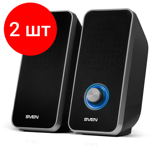 Комплект 2 шт Колонки Sven 325 23W питание через USB черный 458600₽