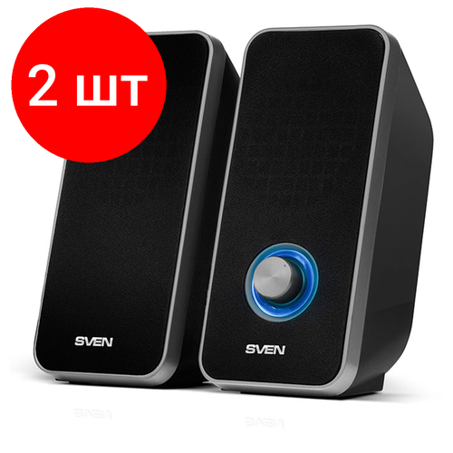 Комплект 2 шт, Колонки Sven 325, 2*3W, питание через USB, черный