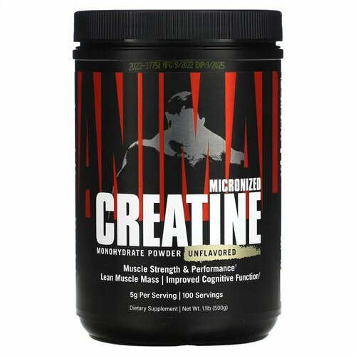 biotechnology us creatine monohydrate powder 300г апельсин микронизированный креатин моногидрат Animal, микронизированный креатин, моногидрат в порошке, без добавок, 500 г (1,1 фунта)