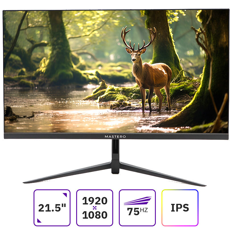 Монитор 21.5" Mastero Base P2222H IPS 1920x1080 черный