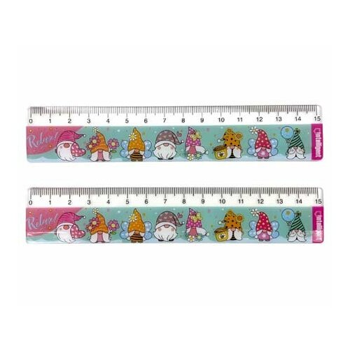 Линейка 15 см. пластиковая INTELLIGENT CM-3010 