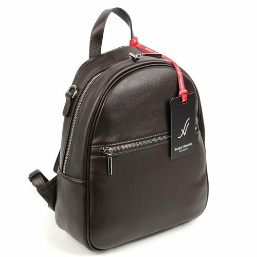 фото Рюкзак sergio valentini sv-sz762/a д.браун, фактура гладкая, коричневый