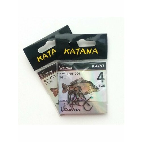 фото Крючки рыболовные katana карп 4 размер 10 шт. (5 упаковок) cottus