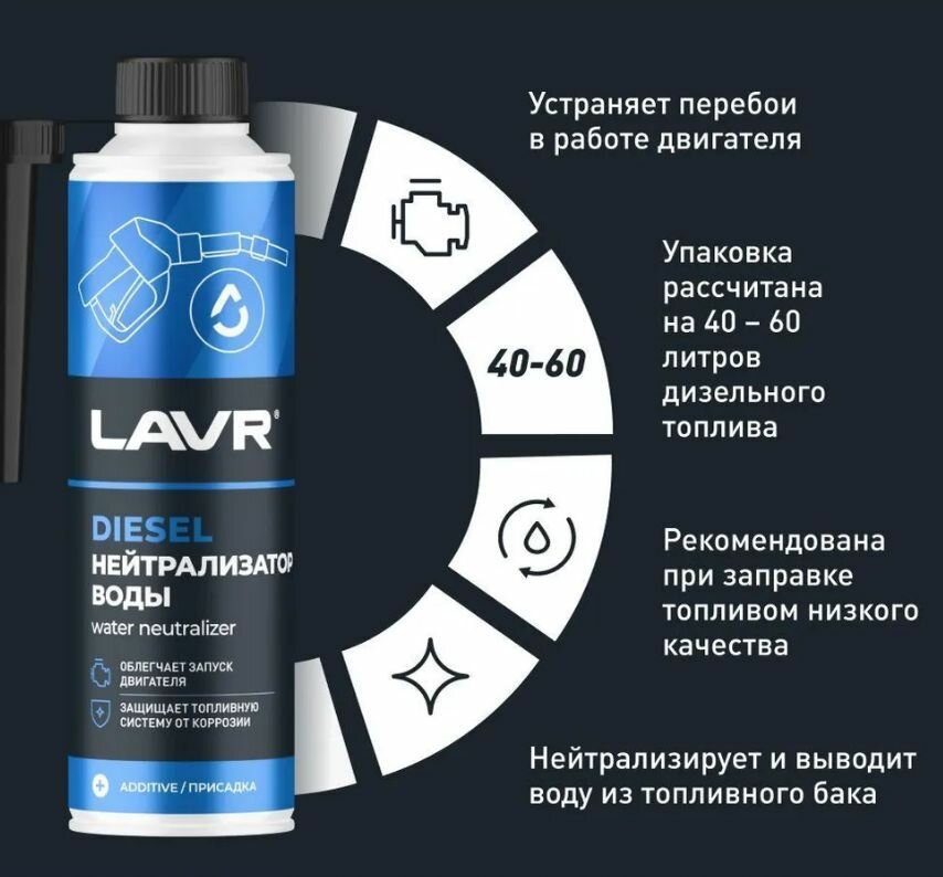 Нейтрализатор Воды Lavr Дизель 310 Мл LAVR арт Ln2104