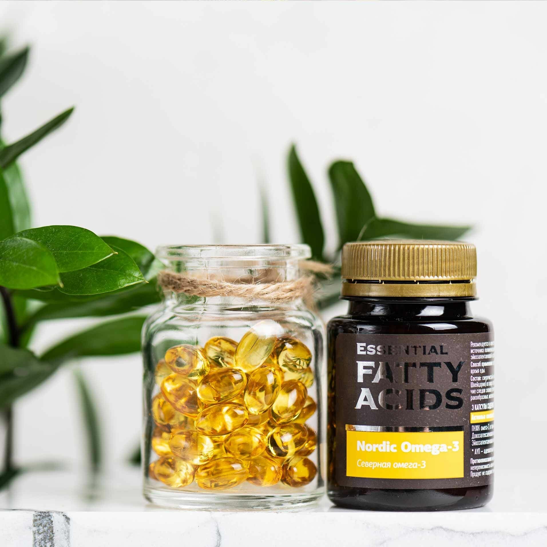Северная омега-3 Essential Fatty Acids, 60 капсул по 550 мг. Сибирское