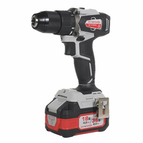 Бесщеточная аккумуляторная дрель-шуруповерт ИНТЕРСКОЛ ДА-1336В 50 36 В 50 Нм 1700 обмин с 2 АКБ 2 Ач и ЗУ в кейсе 8512270 17954₽
