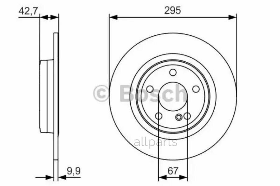 BOSCH 0986479A04 Диск тормозной задний