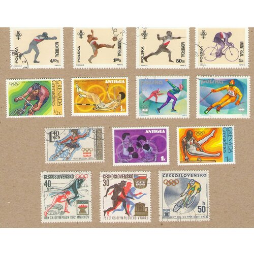 Набор №3 почтовых марок разных стран мира на тему олимпиада, спорт, 14 марок в хорошем состоянии. Гашеные.