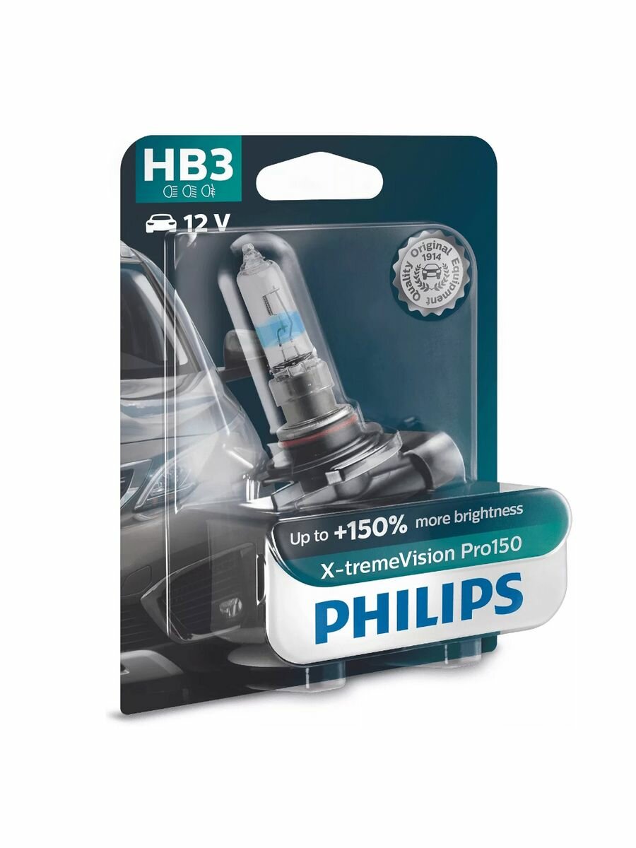 Галогенная лампа Philips HB3 (60W 12V) X-tremeVision Pro150 1шт