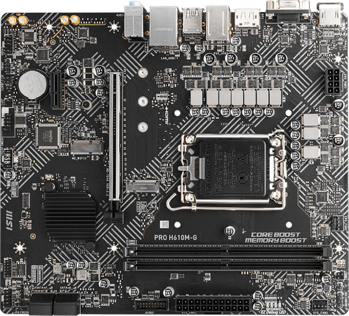 Материнская плата MSI PRO H610M-G Soc-1700 Intel H610 DDR5 mATX AC`97 8ch(7.1) GbLAN+VGA+HDMI+DP