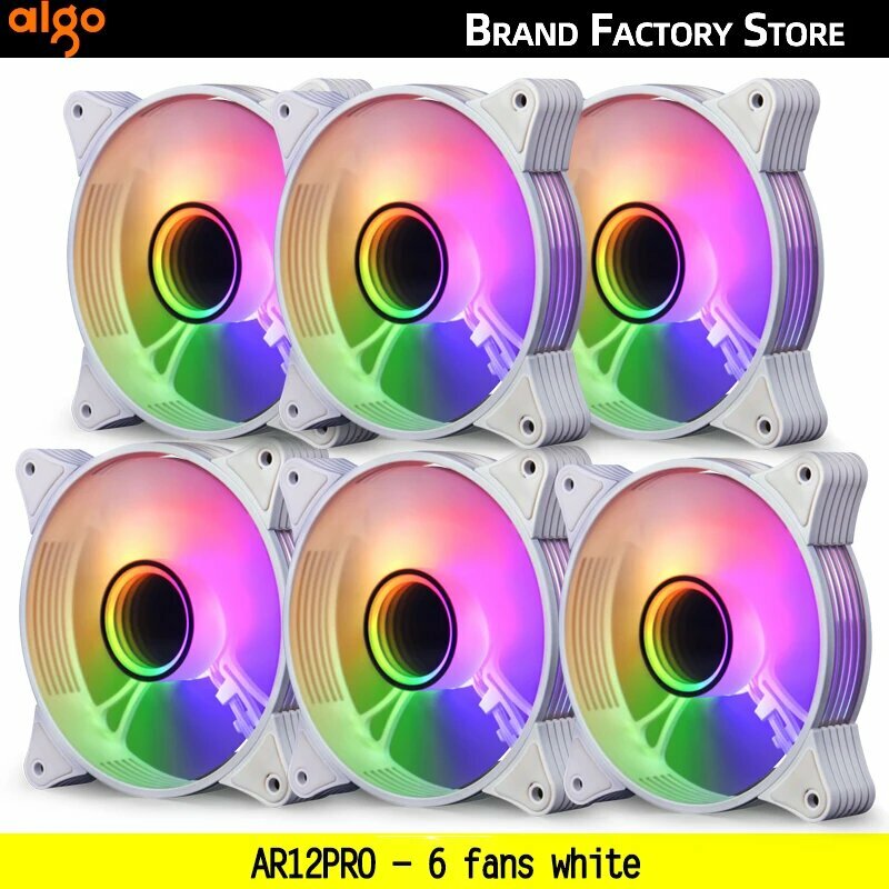 Aigo AR12PRO RGB вентилятор 120 мм, AR12PRO 6in1 white, A-RGB, Белый