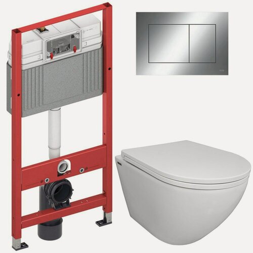 Изображение товара Инсталляция TECE 9400412 + унитаз Bloomix Trend CH1203R/UF1 безободковый с сиденьем