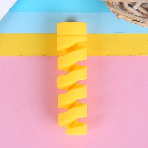 Набор из 4 силиконовых защитных чехлов для кабелей, 4pcs yellow
