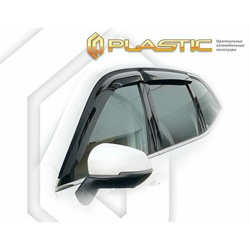 Дефлекторы окон для Haval H6 III 2020 - 2024 поколение рынок Китая Ветровики дверей Черные глянцевые полупрозрачные СА пластик 5012₽