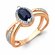Кольцо Diamant online, серебро, 925 проба, золочение, фианит, сап...