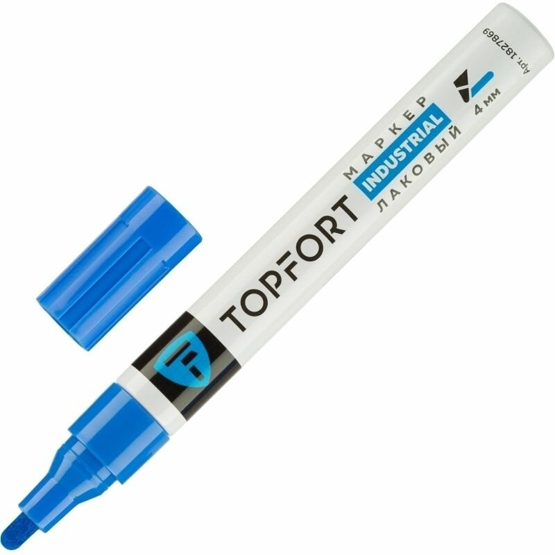 Маркер Topfort "Industrial", лаковый, 4 мм, синий (ZP1501)