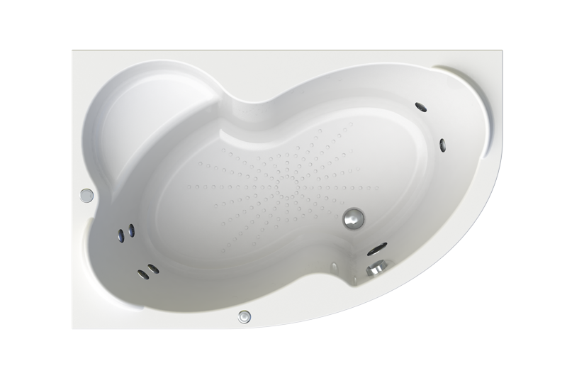 Акриловая ванна Радомир Ирма 169х110 левосторонняя с системой гидромассажа 