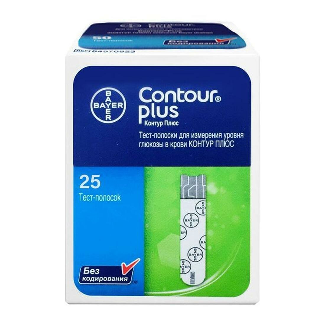 Тестполоски Contour Plus Контур Плюс 25 для глюкометра 25 шт