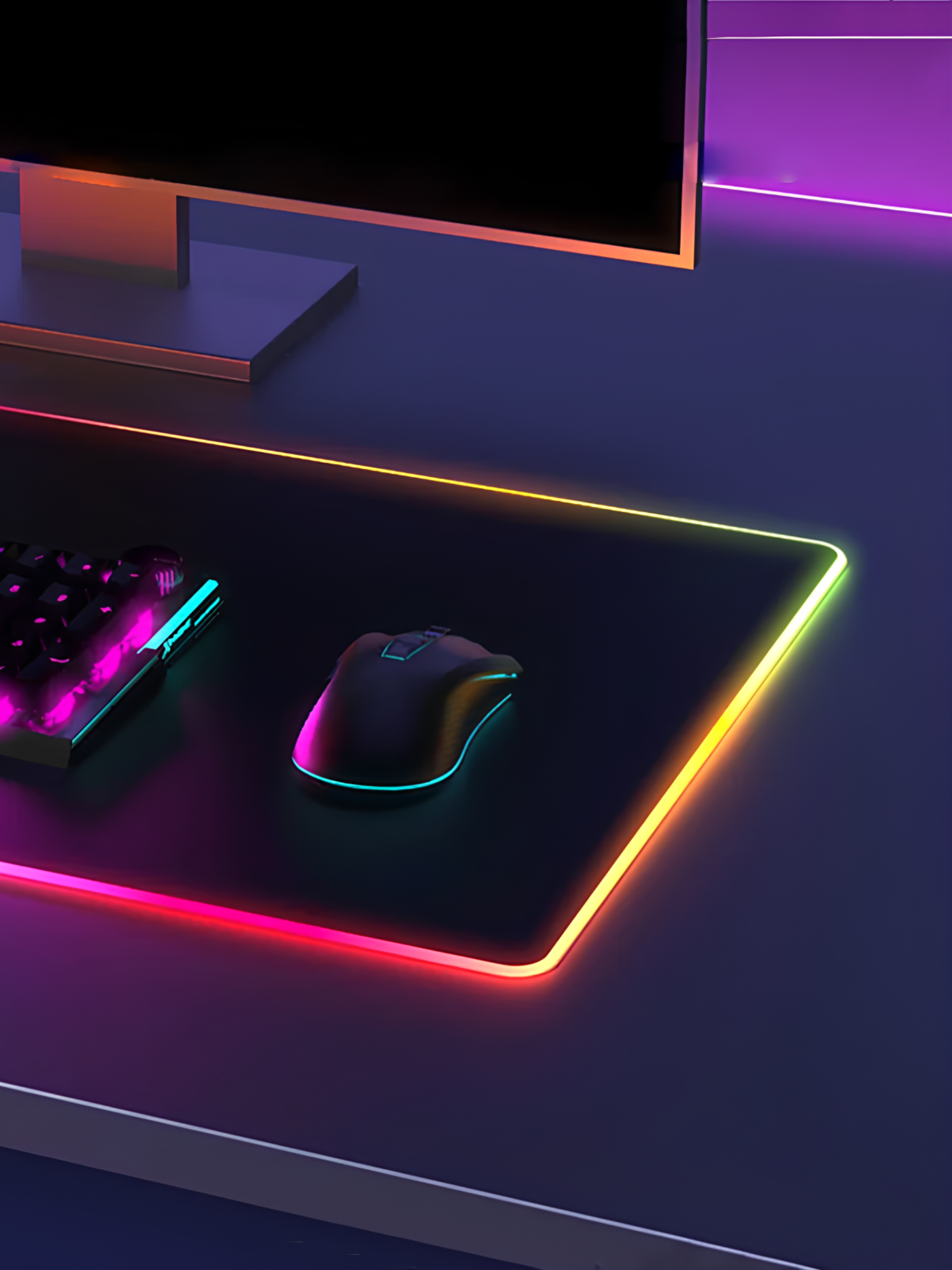 Игровой коврик для геймера клавиатуры и мыши с RGB подсветкой Top Playground, водоотталкивающее покрытие, 800х300х4 мм — фото 1