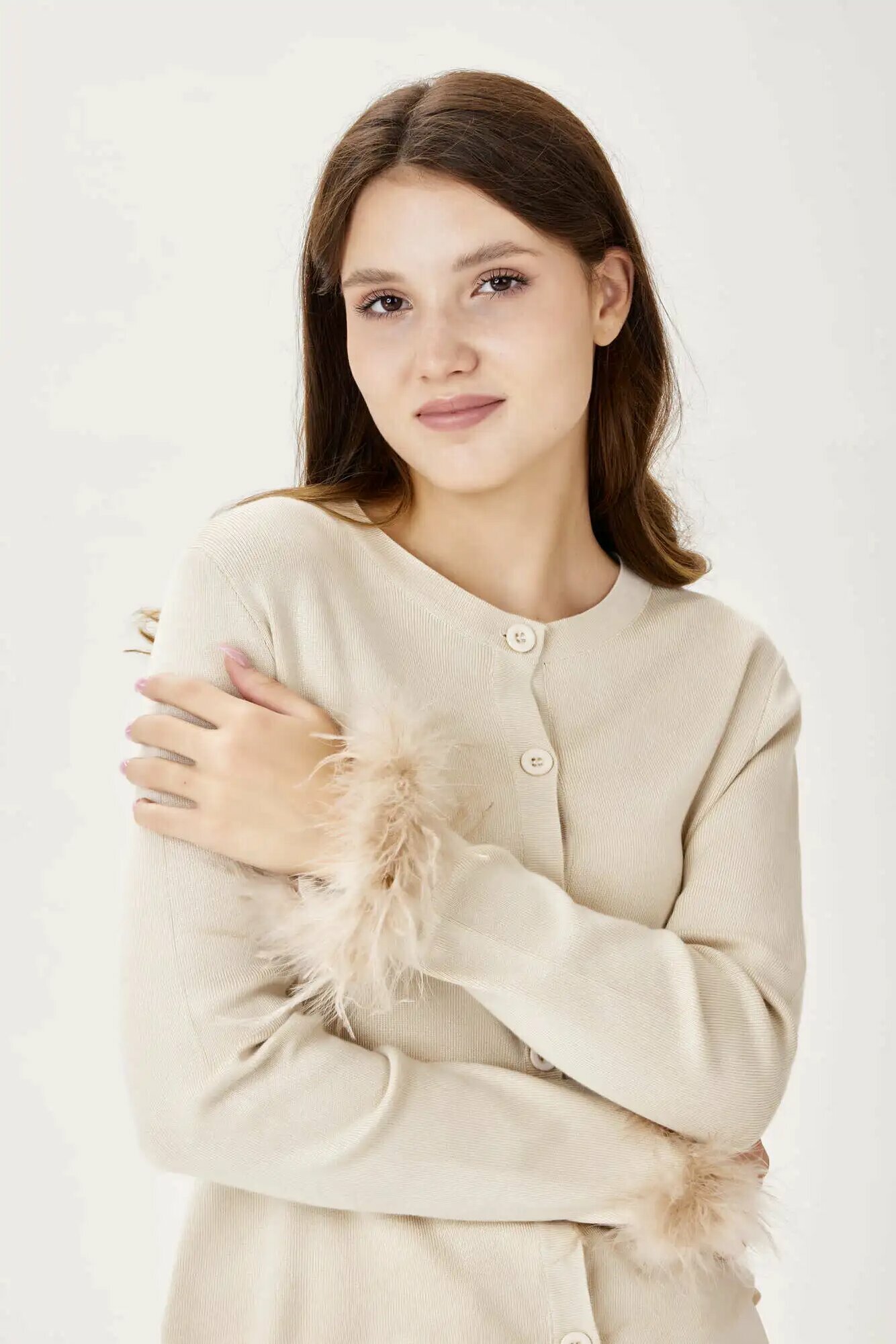 Кардиган Selfie, размер M, бежевый — фото 1