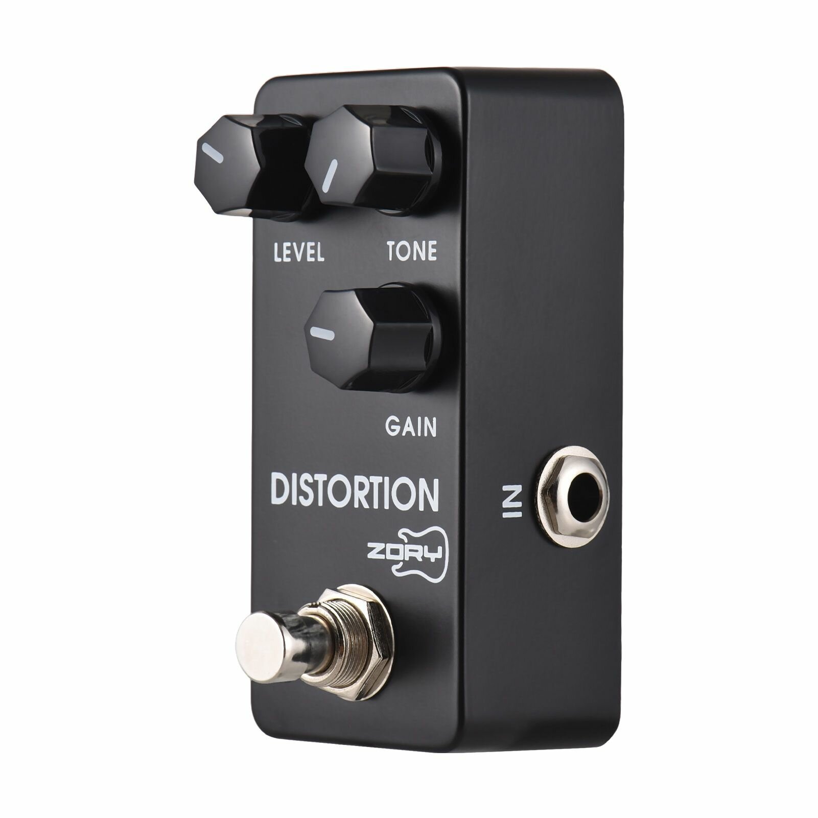 Эффектный педаль дисторшн ZORY для электрогитары с настройками LEVEL/TONE/GAIN, алюминиевый корпус, TRUE BYPASS, размеры 9.5*4.2*3 см